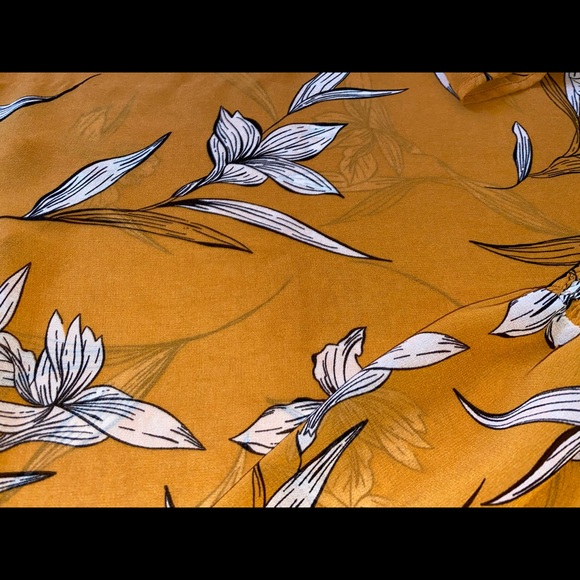 a new day Mustard Floral Blouse - Picture 3 of 4